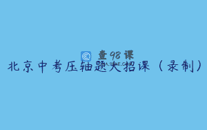 北京中考压轴题大招课（录制）