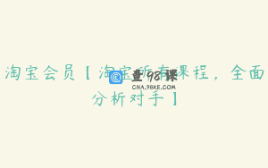 淘宝会员【淘宝所有课程，全面分析对手】
