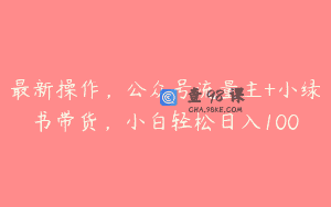 最新操作，公众号流量主+小绿书带货，小白轻松日入100