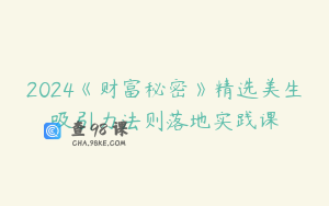 2024《财富秘密》精选美生吸引力法则落地实践课