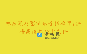 林东颖财富讲坛寻找股市108将高清共12个文件