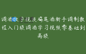 调酒教学视频鸡尾酒新手调制教程入门级调酒学习视频零基础到高级