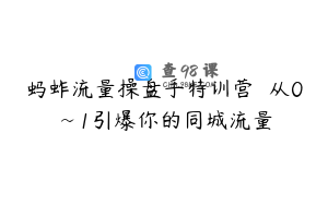蚂蚱流量操盘手特训营​ 从0~1引爆你的同城流量