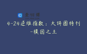 4-24逆维指数：大饼圈特刊-模因之王