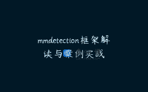 mmdetection框架解读与案例实战