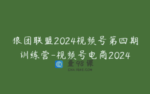 狼团联盟2024视频号第四期训练营-视频号电商2024