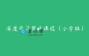深度学习策略课程(小学班)