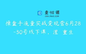操盘手流量实战变现营6月28-30号线下课，涅��重生