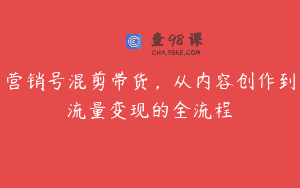 营销号混剪带货，从内容创作到流量变现的全流程
