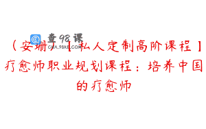 (安珊)【私人定制高阶课程】疗愈师职业规划课程:培养中国的疗愈师