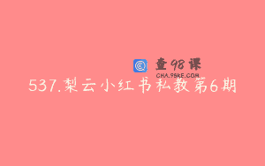 537.梨云小红书私教第6期