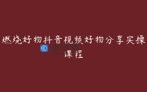 燃烧好物抖音视频好物分享实操课程