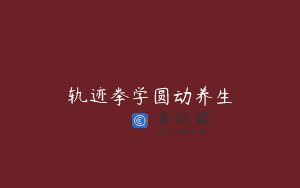 轨迹拳学圆动养生