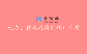 无为：抄底逃顶实战训练营