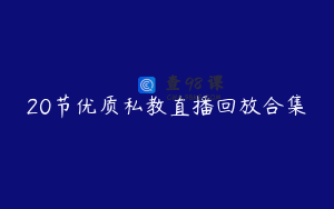 20节优质私教直播回放合集