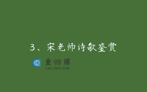 3、宋老师诗歌鉴赏