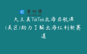 大王真TikTok出海启航课(美区)助力了解出海红利新赛道