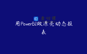 用PowerBI做漂亮动态报表