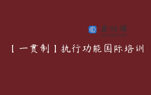 【一贯制】执行功能国际培训
