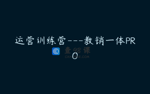 运营训练营---教销一体PRO
