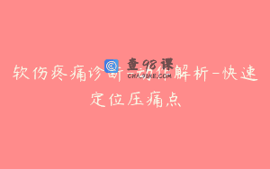 软伤疼痛诊断-动作解析-快速定位压痛点
