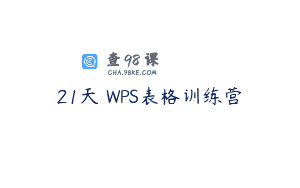 21天 WPS表格训练营