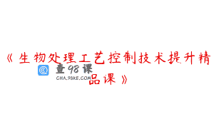 《生物处理工艺控制技术提升精品课》