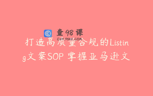 打造高质量合规的Listing文案SOP 掌握亚马逊文
