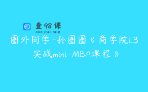 圈外同学-孙圈圈《商学院L3 实战mini-MBA课程》