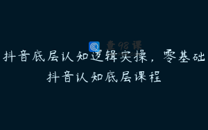 抖音底层认知逻辑实操，零基础抖音认知底层课程