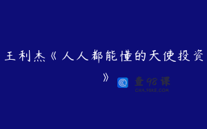 王利杰《人人都能懂的天使投资》