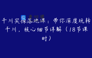 千川实操落地课：带你深度玩转千川，核心细节详解（18节课时）