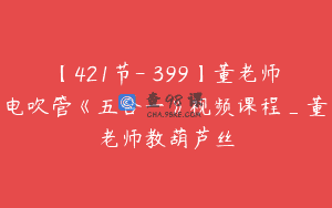 【421节-￥399】董老师电吹管《五合一》视频课程_董老师教葫芦丝