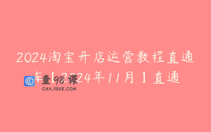 2024淘宝开店运营教程直通车【2024年11月】直通
