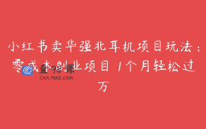 小红书卖华强北耳机项目玩法：零成本副业项目 1个月轻松过万