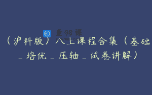 (沪科版)八上课程合集(基础_培优_压轴_试卷讲解)