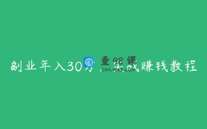 副业年入30万，实战赚钱教程