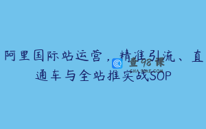 阿里国际站运营，精准引流、直通车与全站推实战SOP