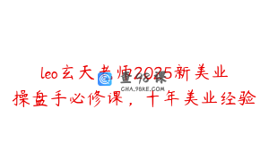 leo玄天老师2025新美业操盘手必修课，十年美业经验