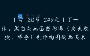 【学-20节-249元】丁一林：黑白灰画面图形课（央美教授、博导）创作构图绘画美术