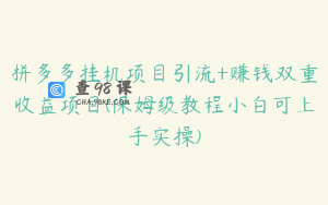 拼多多挂机项目引流+赚钱双重收益项目(保姆级教程小白可上手实操)