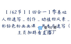 【162节】【四合一】零基础人物速写_创作_动植物风景_彩铅色粉画画课_肖木兵速写（主页加群看直播）
