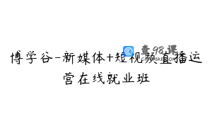 博学谷-新媒体+短视频直播运营在线就业班