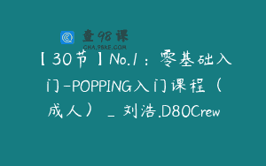 【30节】No.1：零基础入门-POPPING入门课程（成人）_刘浩.D80Crew