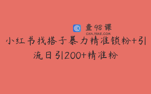 小红书找搭子暴力精准锁粉+引流日引200+精准粉