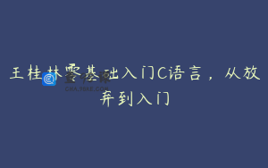 王桂林零基础入门C语言，从放弃到入门