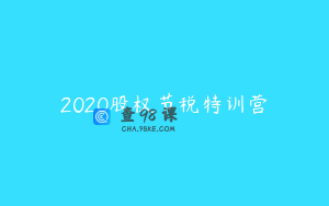 2020股权节税特训营