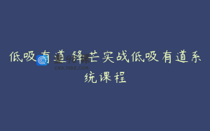 低吸有道 锋芒实战低吸有道系统课程