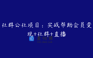 社群公社项目：实战帮助会员变现+社群+直播