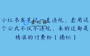 小红书发笔记一直违规，套用这个公式不仅不违规，来的还都是精准的付费粉【揭秘】